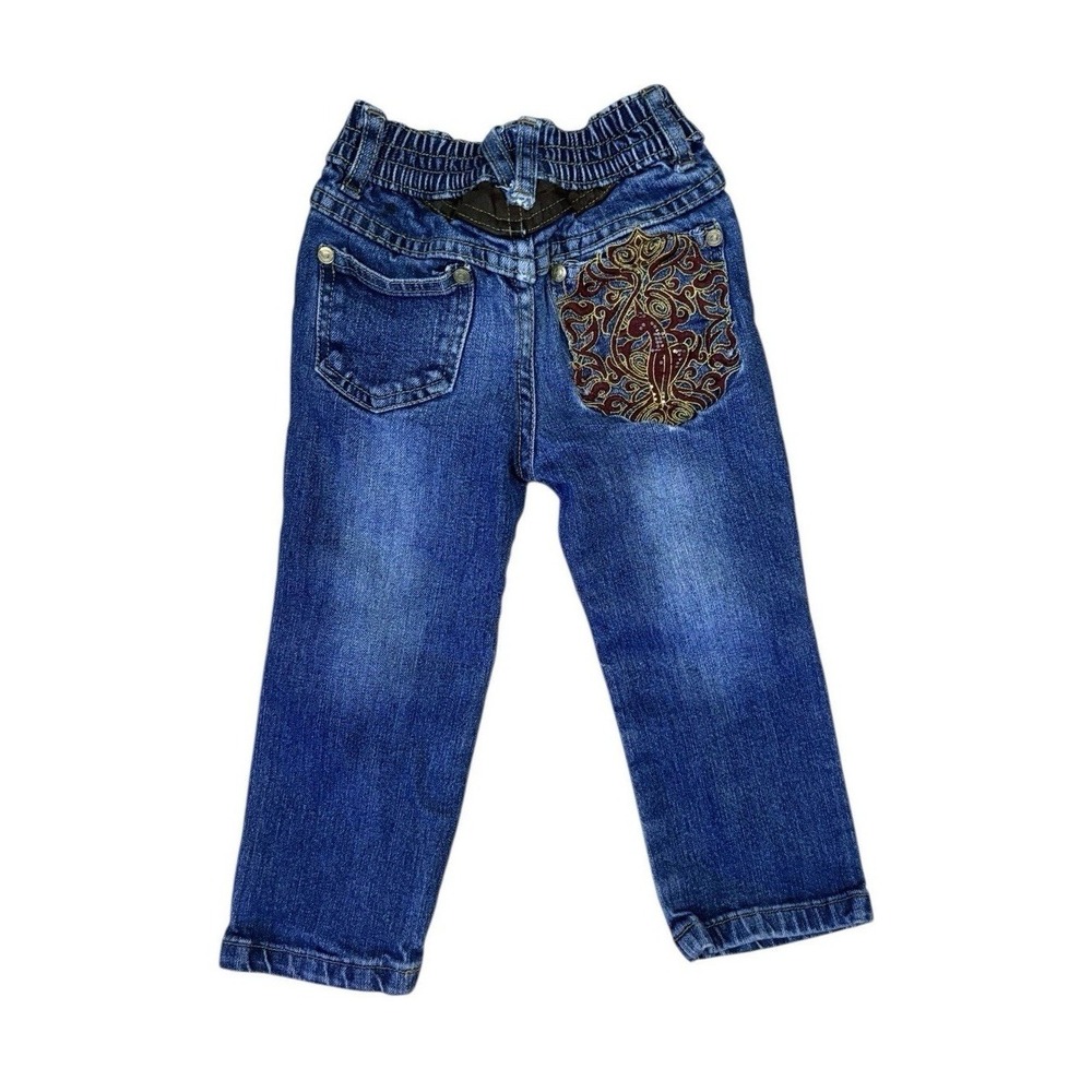 Baby Phat Girls Jeans Sz 2t Blue Stretch Waist VINTAGE